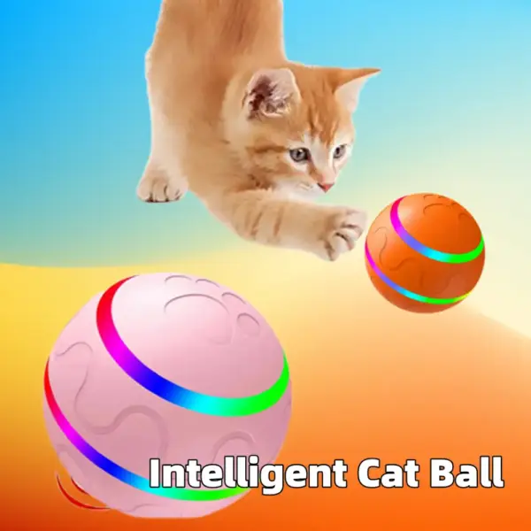 Interaktiver LED-Ball mit Fernbedienung - Spielspaß für Hund & Katze