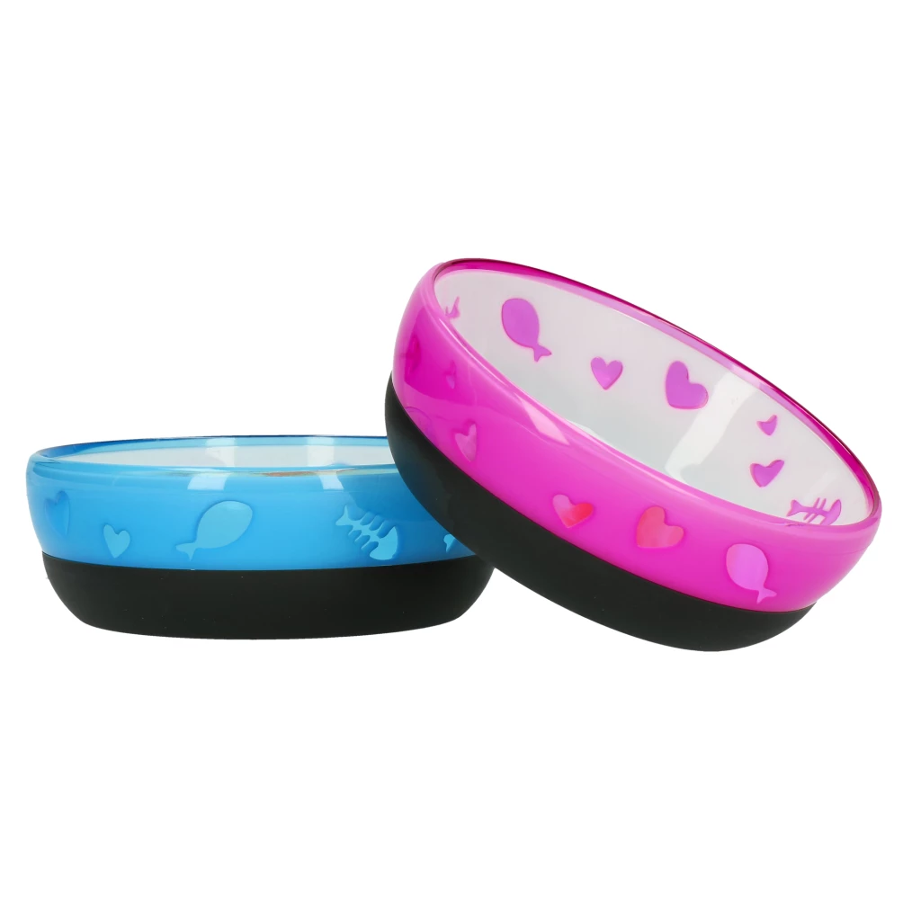 2 Näpfe für Katzen in Blau und Rosa