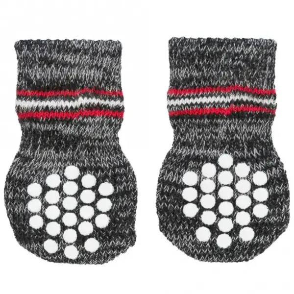 Hundesocken, grau mit Noppen