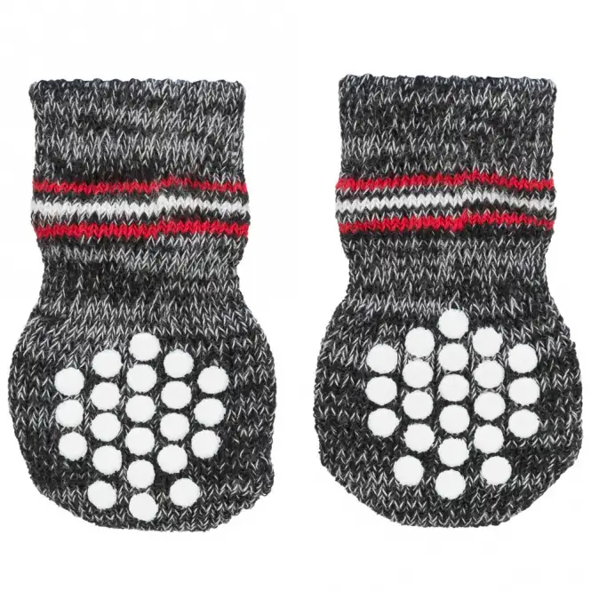 Hundesocken, grau mit Noppen
