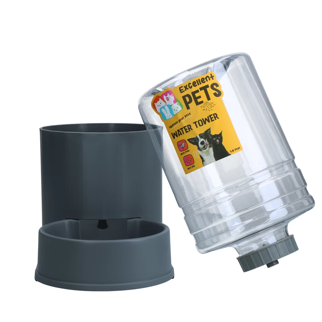 Wasserspender für Hunde & Katzen – Excellent Pets Wasserturm 3,8 Liter 3 Praktischer Wasserspender für Hunde und Katzen mit großem Wasserbehälter und stabilem Stand